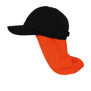 Kühlanstoßkappe KiCOOL Basecap mit Nackenschutz schwarz/orange