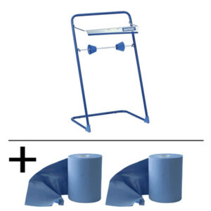 KIBLUE Premium 36 x 37,6 cm, blau, 3-lagig, 500 Blatt + Bodenständer
