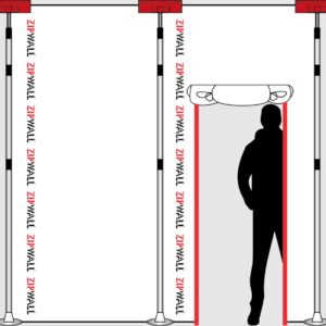 Nachhaltige Staubschutzwand ZipWall® Greenline Starter Set – Breite bis 2,5 m, Höhe bis 3,4 m